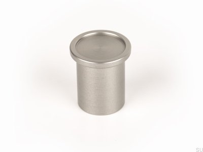 Furniture knob Round Aluminum Silver Brushed