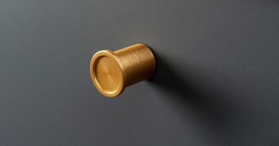 Furniture knob Round Aluminum Gold Brushed