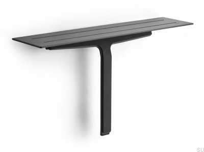 Bathroom shelf with squeegee for glass and shower cabins 7014 Black PVD coating