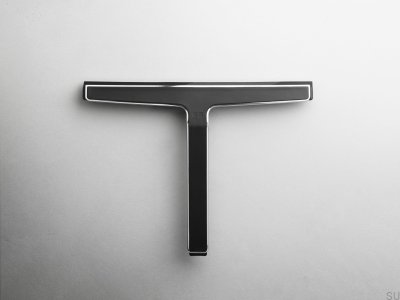 Water squeegee for windows and shower cabins 7031 Black with Polished Steel