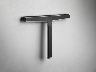 Water wiper for windows and shower cabins 7030 Black with Brushed Steel