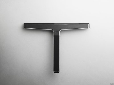 Water wiper for windows and shower cabins 7030 Black with Brushed Steel