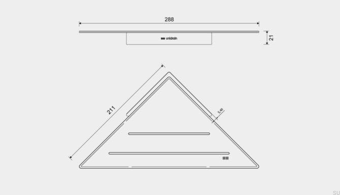 7211--Półka-łazienkowa-narożna-Stal-Polerowana-Unidrain-Skandynawskie-Uchwyty-rysunek-techniczny