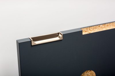 Hide 90 recessed furniture handle, brushed nickel
