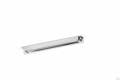 Recessed furniture handle Hide 90 Polished chrome