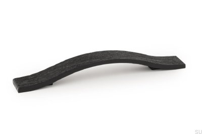 Oblong furniture handle Calin 160, Wooden, Black, Brushed
