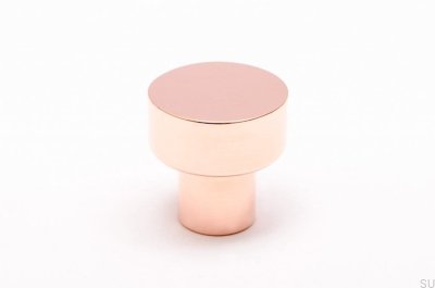 Furniture knob Dot 18 Polished Copper Unpainted