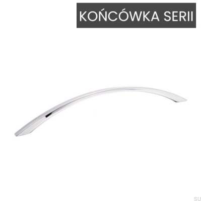 Oblong furniture handle Sun 192 Polished chrome