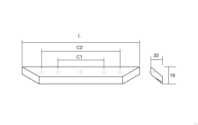 0340600W18--Uchwyt-meblowy-podłużny-Barcco-480-Drewniany-Jesion-Viefe-Skandynawskie-Uchwyty-rysunek-techniczny