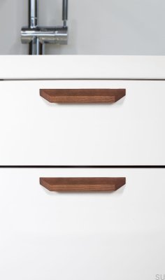 Elongated furniture handle Barcco 320 Wooden Walnut