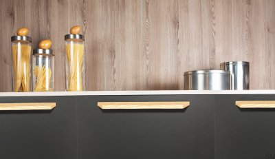 Elongated furniture handle Barcco 160 Wooden Beech Unvarnished