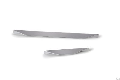 Elongated furniture handle Cutt 320/480 Aluminum Silver Brushed