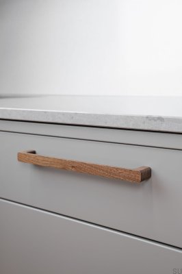 Elongated furniture handle Sans 224 Wooden Walnut