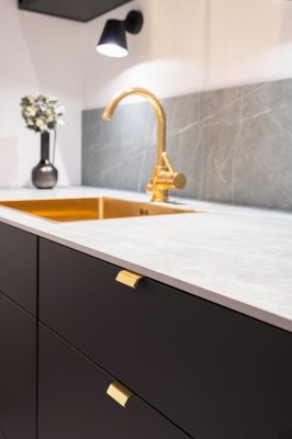 Side 40 Aluminum Gold Brushed edge furniture handle