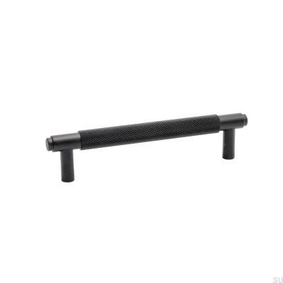 Elongated furniture handle Riff 128 Aluminum Black Matt