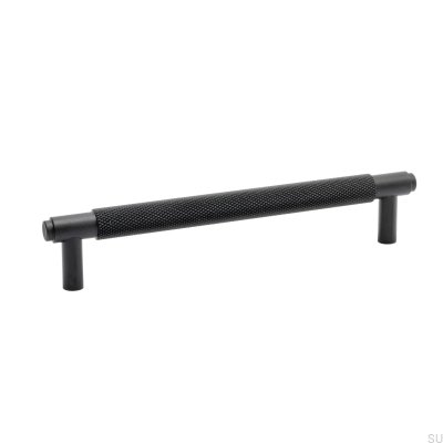 Elongated furniture handle Riff 160 Aluminum Black Matt