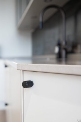 Furniture knob Riff Aluminum Black Matt