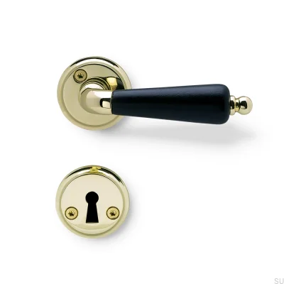 Balder Brass and Black Standard Scandinavian Door Handle
