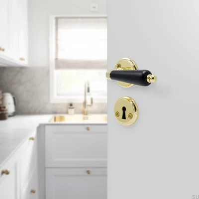 Balder Brass and Black Standard Scandinavian Door Handle
