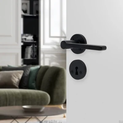 Monza Metal Door Handle Matte Black Standard Scandinavian