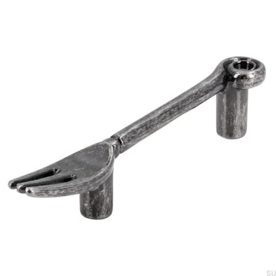 Elongated furniture handle 1051 64 Fork Antique Silver