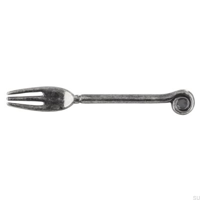 Elongated furniture handle 1051 64 Fork Antique Silver