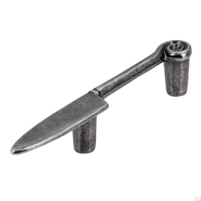 Elongated furniture handle 1053 64 Knife Antique Silver