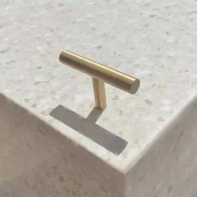 Furniture knob T-Bar Marbelo Brushed Brass