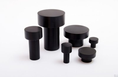Furniture knob Dot 50 Black aluminum