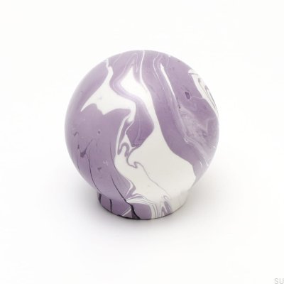 Furniture knob Ren White Aubergine 35 Wooden Beech