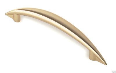 Elongated furniture handle 809 96 Gold Polished