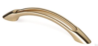 Elongated furniture handle 1026 96 Gold Polished