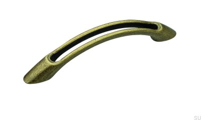 Elongated furniture handle 1026 96 Antique Gold