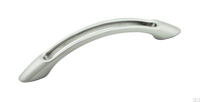 Elongated furniture handle 1026 96 Brushed silver