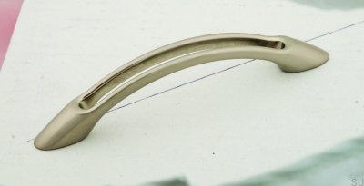 Elongated furniture handle 1026 96 Brushed silver