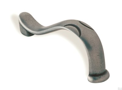 Elongated furniture handle 1196 64 Antique Silver