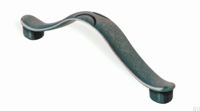 Elongated furniture handle 1197 96 Antique Silver