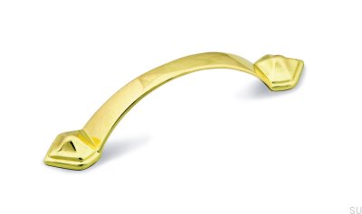 Elongated furniture handle 1323 96 Polished gold