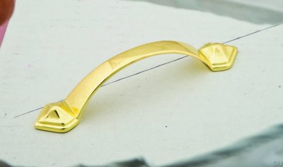 Elongated furniture handle 1323 96 Polished gold