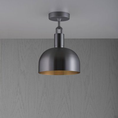 Forked M Ceiling Lamp with Gun Metal Cover
