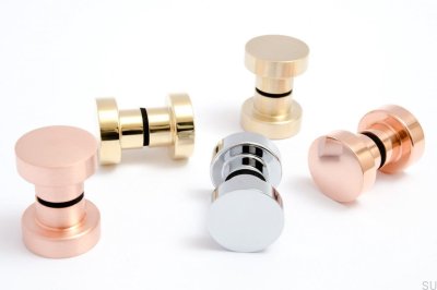 Double-Sided Door Knob Dot 50 Brass Polished Unvarnished