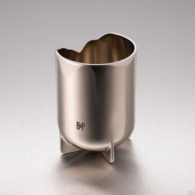 Vessel Steel Silver Single Candlestick