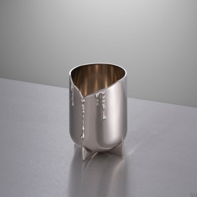 Vessel Steel Silver Single Candlestick
