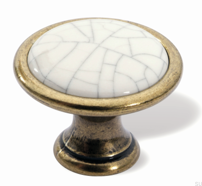 Furniture Knob 1700 Antique Gold with Porcelain