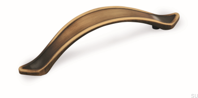 Elongated furniture handle 2149 96 Antique Gold Brushed
