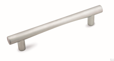 Elongated furniture handle 1975 128 Aluminum Matt Chrome