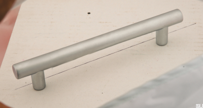 Elongated furniture handle 1975 128 Aluminum Matt Chrome