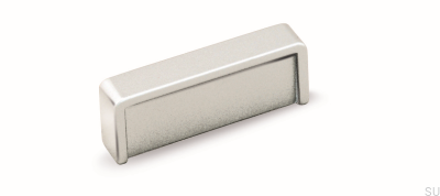 Elongated furniture handle 1907F 32 Silver Brushed