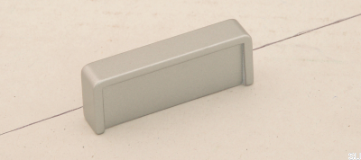 Elongated furniture handle 1907F 32 Silver Brushed