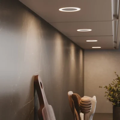 LED spotlight with cover Holl D-M Brushed steel